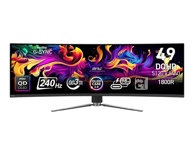 MSI MPG 491CQPX QD-OLED — photo publiée par le fabricant ou vendeur