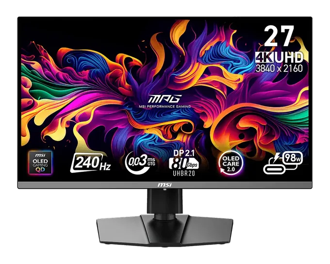 MSI MPG 272URX QD-OLED — photo publiée par le fabricant ou vendeur