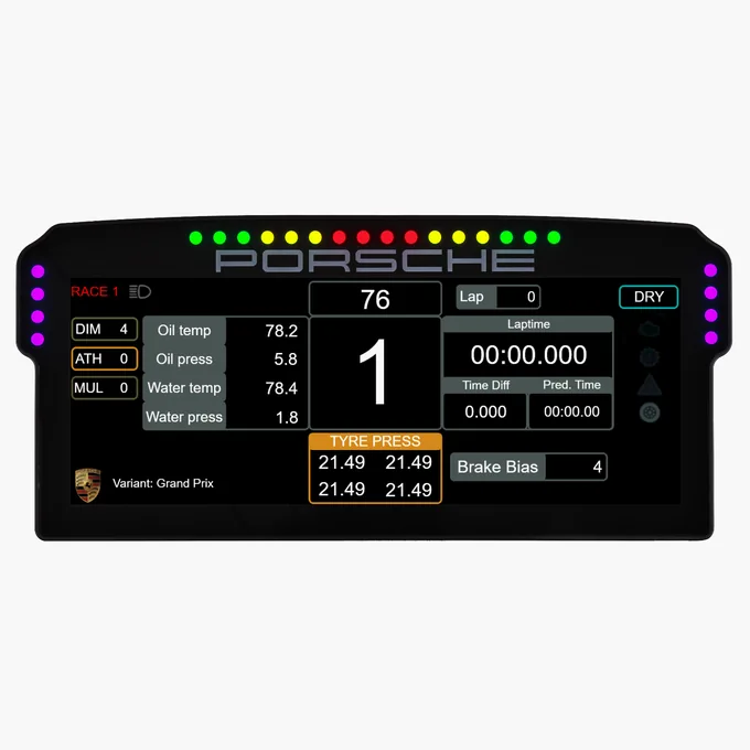 Porsche 911 GT3 Cup Dashboard Display Unit — photo publiée par le fabricant ou vendeur