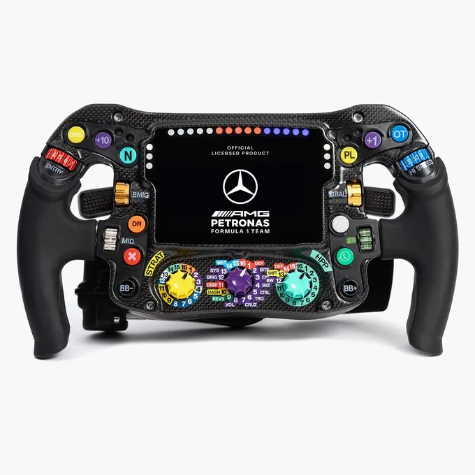 Mercedes-AMG PETRONAS Formula One Team Sim Racing Steering Wheel (2024/2025) — photo publiée par le fabricant ou vendeur