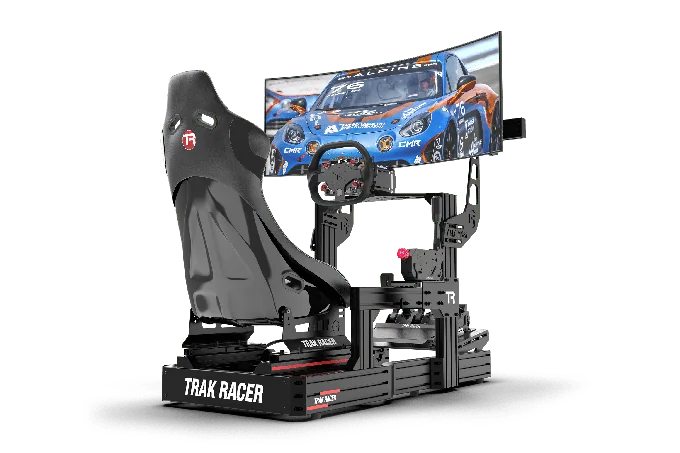 Cockpit-Mounted Single Monitor Stand for Sim Racing & Flight Sim — Supports Displays up to 80" — photo publiée par le fabricant ou vendeur