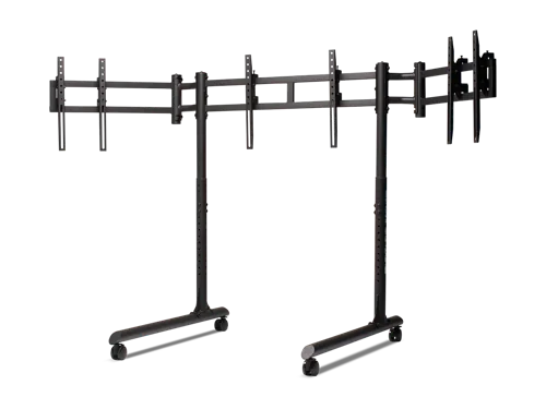 Round Tube Freestanding Triple Monitor Stand